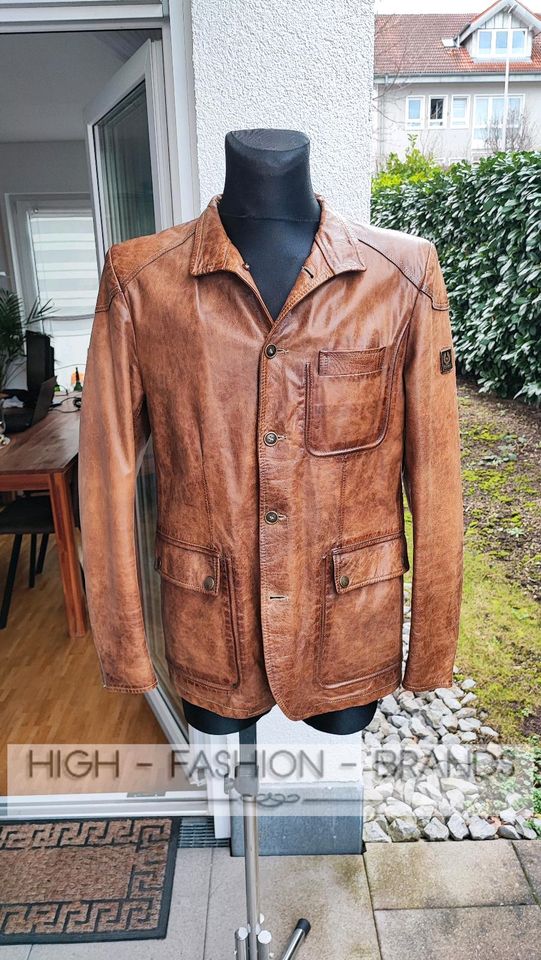 Belstaff COPLE blazer Lederjacke, Gr. XL Antique Brown in Leingarten