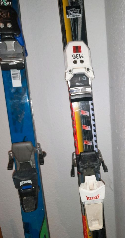 Ski Abfahrtski Völkl 2m und 1,80m Fischer Ski Marker Bindung in Windhagen
