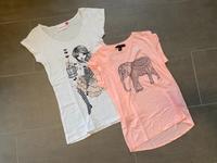 Shirts S weiß rosa Elefant Mädchen schick kurz Sachsen - Pegau Vorschau