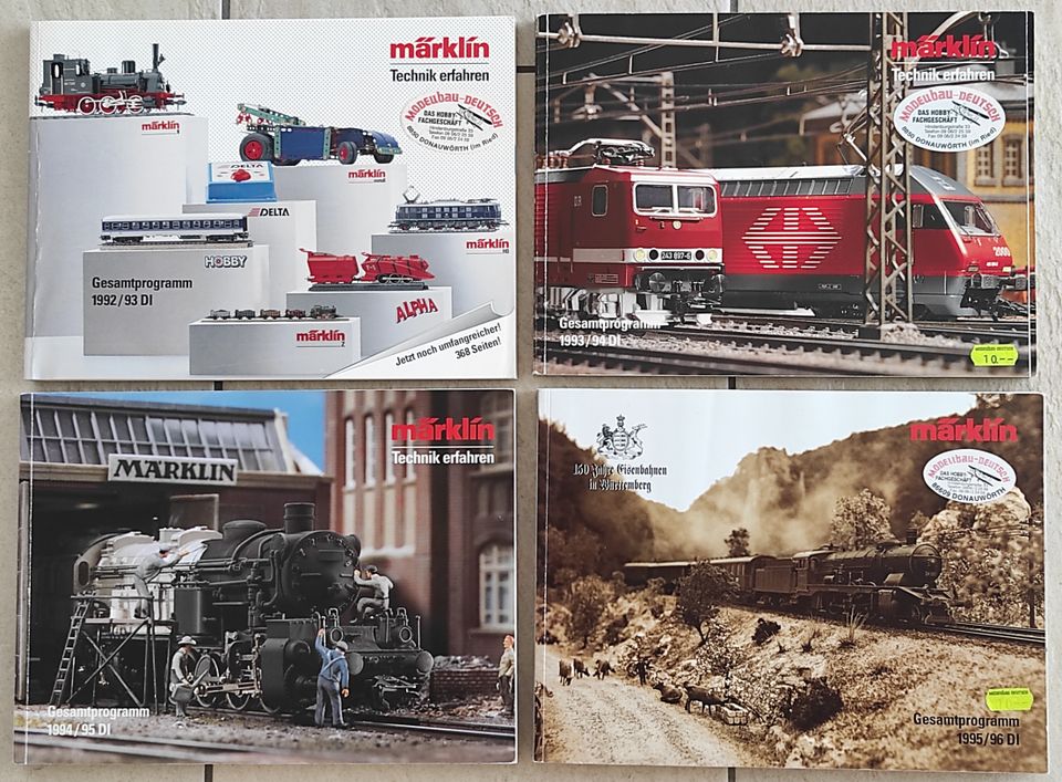 4 Märklin Kataloge 1992/1993, 1993/1994, 1994/1995, 1995/1996 in Donauwörth