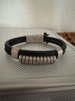 Armband, Herren, schwarz-silber, Leder, 22,5 cm Nordrhein-Westfalen - Herne Vorschau