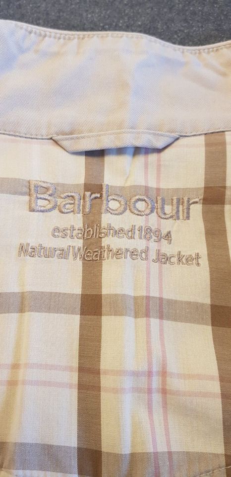 Barbour Jacke beige Baumwolle 36 Stehkragen in Essen