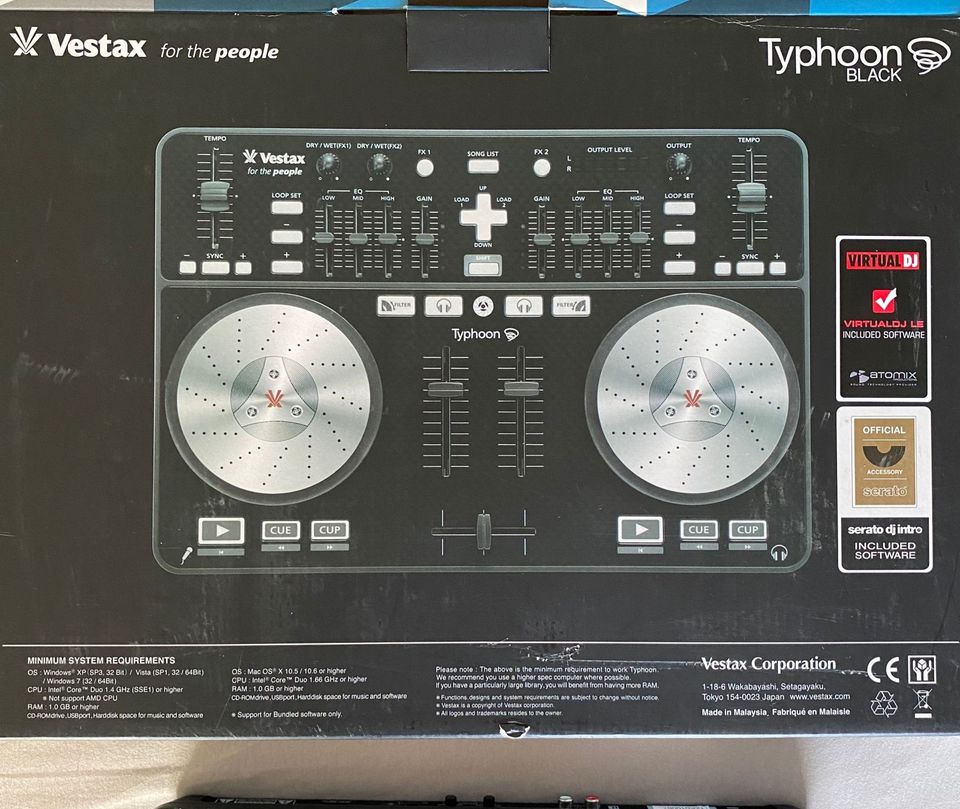 Vestax Typhoon DJ Controller USB Mixer DJ Pult Pad Virtual in Marl