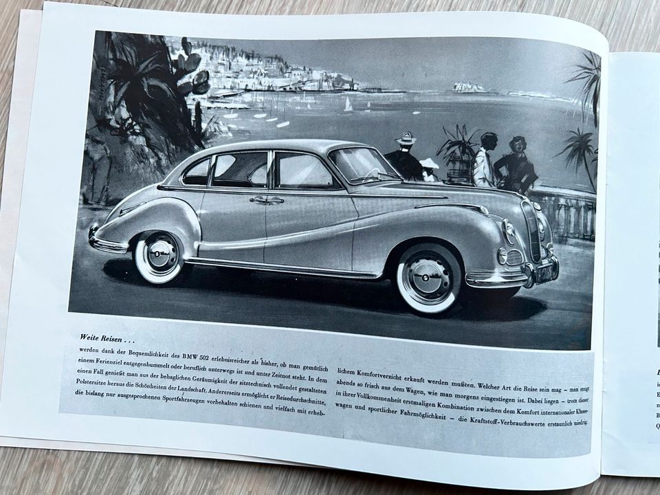 BMW 502 V8 Prospekt "Barockengel" Nachdruck Katalog 501 in Isny im Allgäu