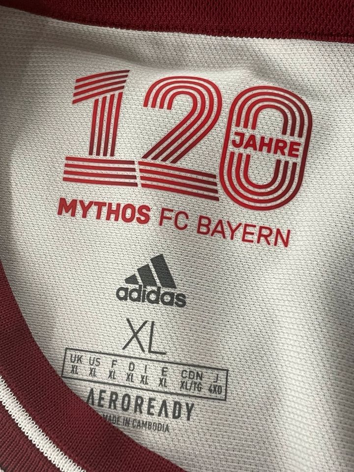 Sondertrikot 120 Jahre FC Bayern München, XL, original signiert in Windorf