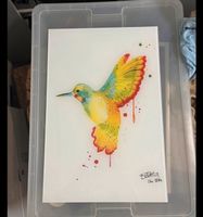 Glasbild Kolibri bunt/weiß Baden-Württemberg - Reutlingen Vorschau