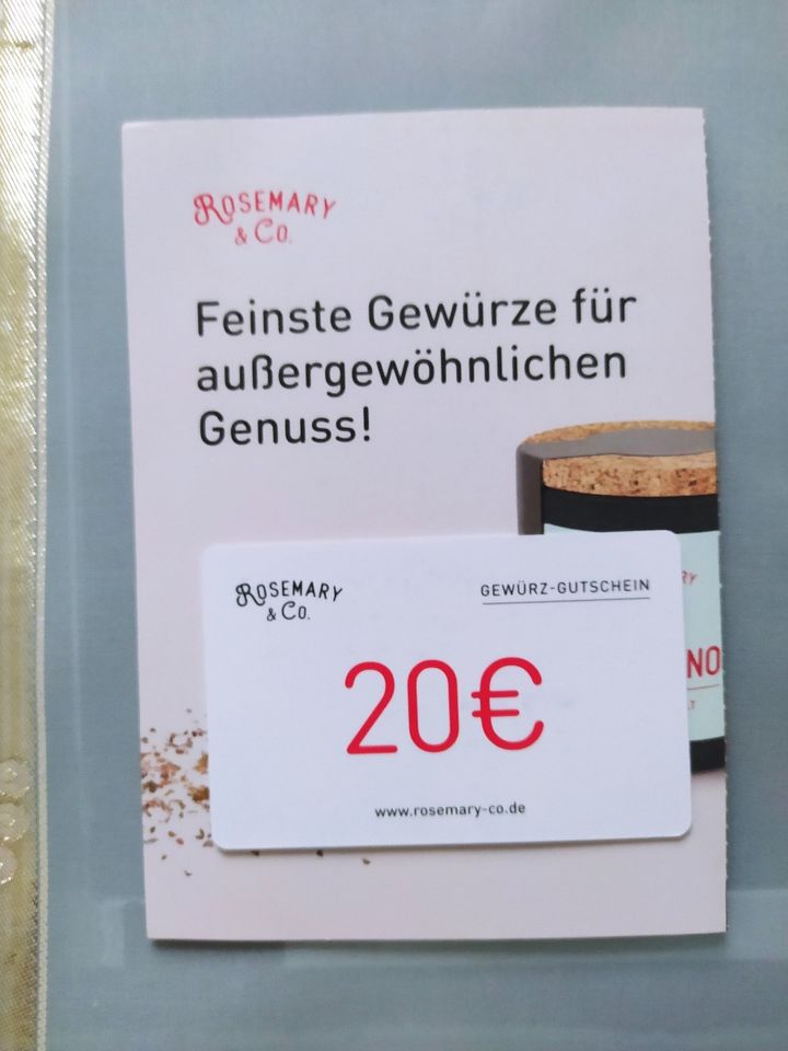 50% / 20 Eur Gutschein Gewürze rosemary-co.de 100% natürlich Bio in Haan