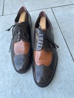 Edle Halbschnürschuhe, Gr. 40 - Made in Italy - braun/beige Eimsbüttel - Hamburg Niendorf Vorschau