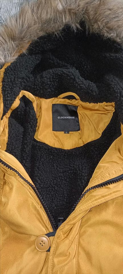 Clockhouse Winterparka Mantel Jacke Senfgelb gr.L in Diera-Zehren