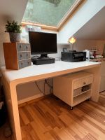 Weißer Design-Schreibtisch von Kare mit Rollkästchen in Hochglanz Bayern - Altdorf Vorschau