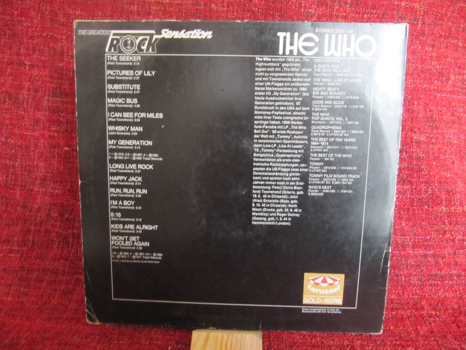 The Who - Rock Sensation  Vinyl / LP / Schallplatte in Holzwickede