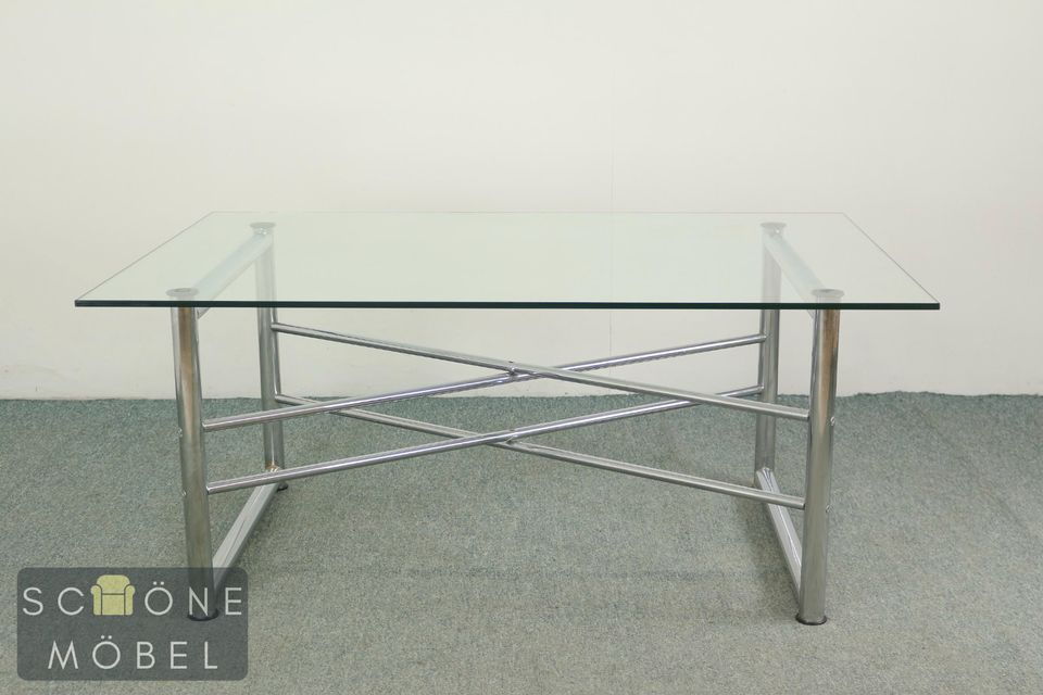 Glastisch Couchtisch Chrom Sofatisch Modernes Design Coffee Table in Berlin