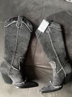 Zara Denim Cowboy Stiefel mit Steinchen Nordrhein-Westfalen - Lüdenscheid Vorschau