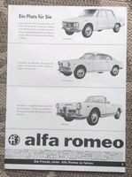 Alfa Romeo Modelle1963 Werbung Reklame Vintage-Deko groß Baden-Württemberg - Steinen Vorschau