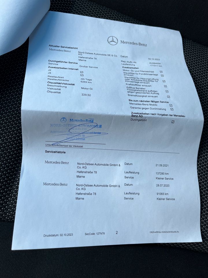 Mercedes-Benz V 220 d Aut.lang Garantie bis 04/2025*MB Scheckheft in Ramhusen