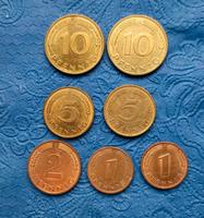 7x alte Münzen, 10, 5, 2 und 1 Pfennig, ab 1979, BRD, 7 St. Baden-Württemberg - Karlsruhe Vorschau