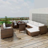 10-tlg. Garten-Lounge-Set mit Auflagen Poly Rattan versch. Farben Hessen - Helsa Vorschau