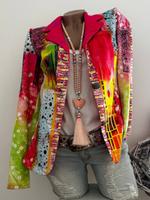 SALE%% Blazer M 38 MISSY Kurzblazer bunt Print Glitzer Nieten Neu Nordrhein-Westfalen - Mönchengladbach Vorschau