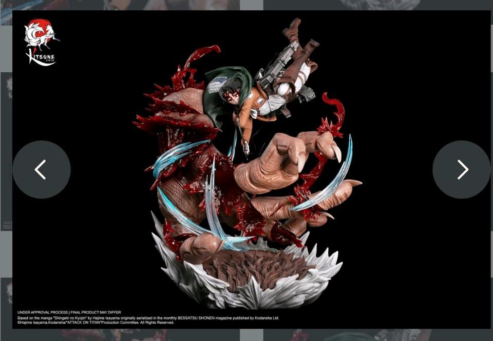 NEU Levi Vs Beast Titan Attack on Titan Kitsune Statue Figur in Sassenberg