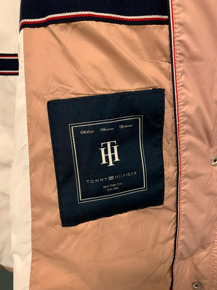 TOMMY HILFIGER Damen Daunenmantel mit Webpelz Altrosa Gr. L in Erkrath