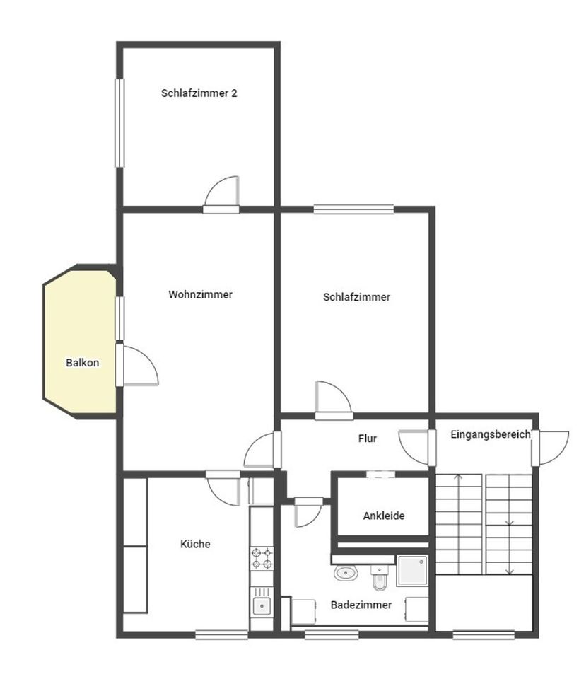 Zögern Sie nicht: gepflegte, modernisierte Etagenwohnung mit Balkon in Ostseenähe in Bergen auf Rügen