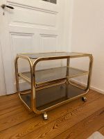 Barwagen Beistelltisch gold Rauchglas mid century 60er 70er Hessen - Wiesbaden Vorschau