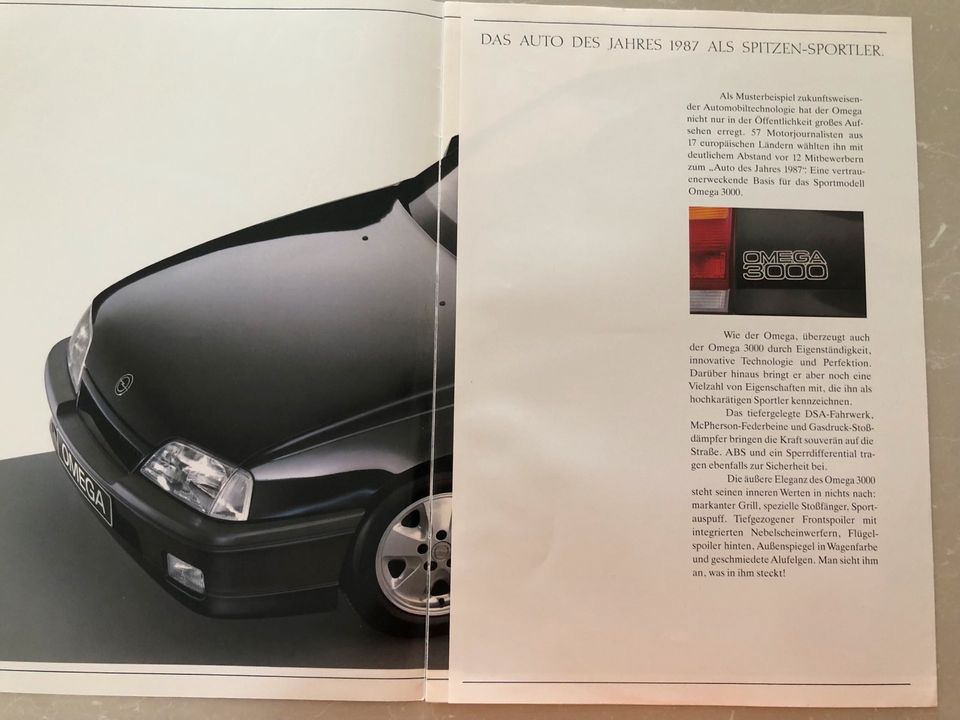 Opel Omega 3000 Prospekt 1987 - guter Zustand in Nackenheim