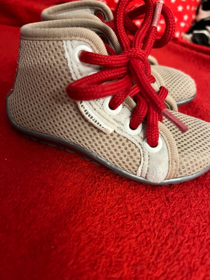 Beige/rote Kinder barfuß Schuhe von Leguano mid-cut/halbhoch in Neukirchen-Vluyn