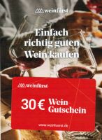 Weinfürst 30-EUR-Gutschein - Einfach richtig guten Wein kaufen Hessen - Marburg Vorschau