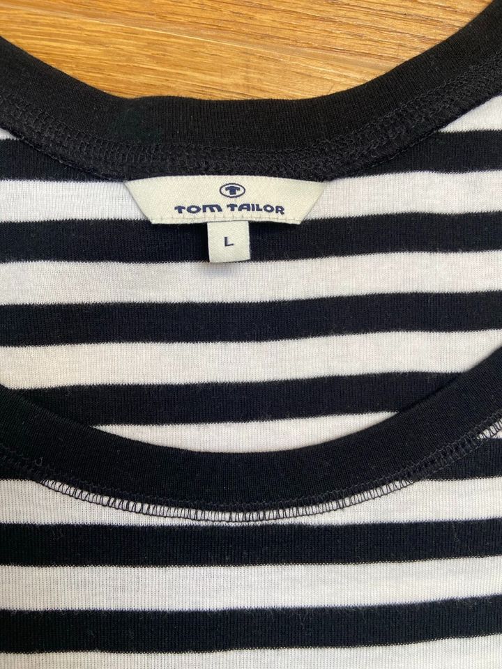 Tom Tailor Damen T-shirt schwarz-weiß, Gr. L in Celle