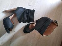 Sommer Stiefletten offen high heels Damen schuhe 37 Antrazith Bayern - Straubing Vorschau