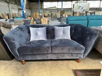 2-Sitzer Sofa anthrazit Samtoptik Knopfheftung Bielefeld - Bielefeld (Innenstadt) Vorschau