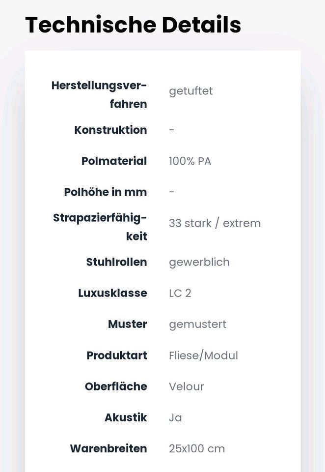 Infloor-Girloon Teppichfliese kein Holz in Erkrath