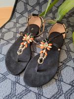 Venturini Sandalen Gr. 39 NEU (NP: 49,90€) / Echt Leder / Steine Bayern - Traunreut Vorschau