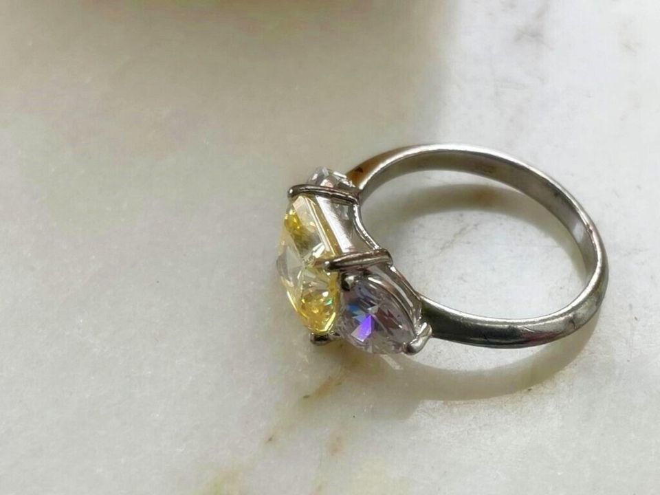 Exclusiver 4,5ct. Canary "Diamant" Ring 929 Silber aus den USA in Osnabrück