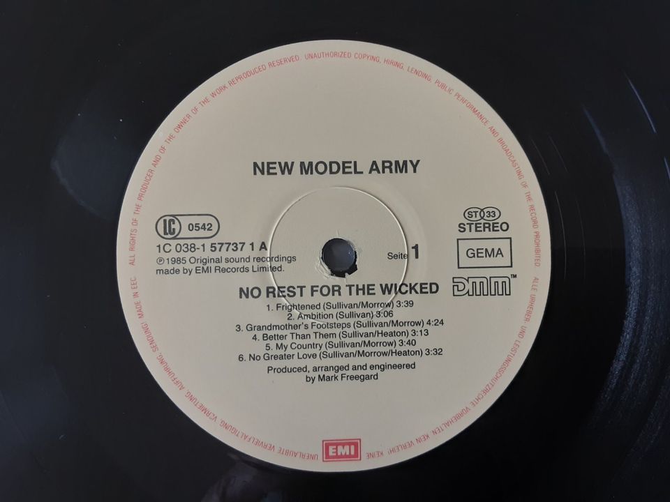 New Model Army No Rest For The Wicked Schallplatte Vinyl in Rostock