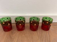 4* rot grün Glas Teelichthalter Kerzenhalter Dekoration Weihnacht Bayern - Hirschaid Vorschau
