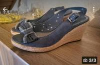 Sandalen Jeansoptik mit Keilabsatz Gr. 39 Bayern - Neunburg Vorschau