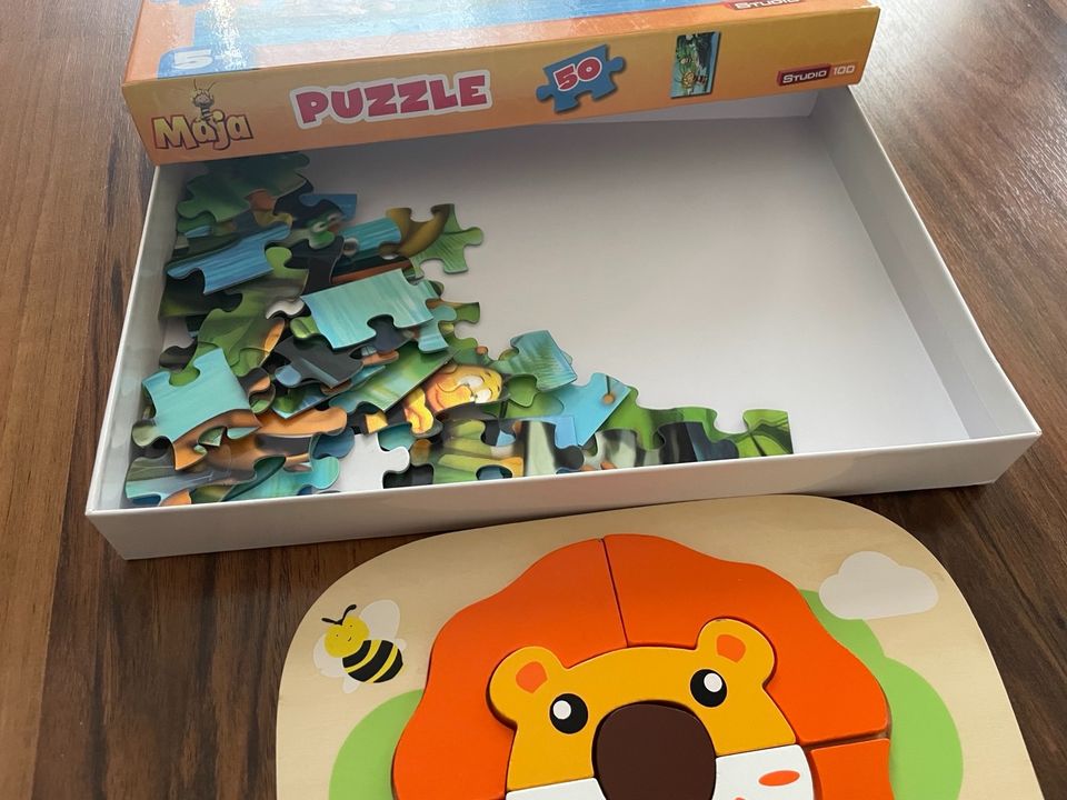 Puzzle Biene Maja+Löwe Holz in Markt Schwaben