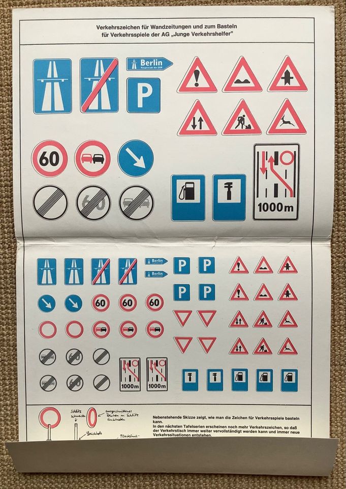 Original DDR TAFELSERIE VERKEHRSERZIEHUNG Autobahn, Polizei in Wildau