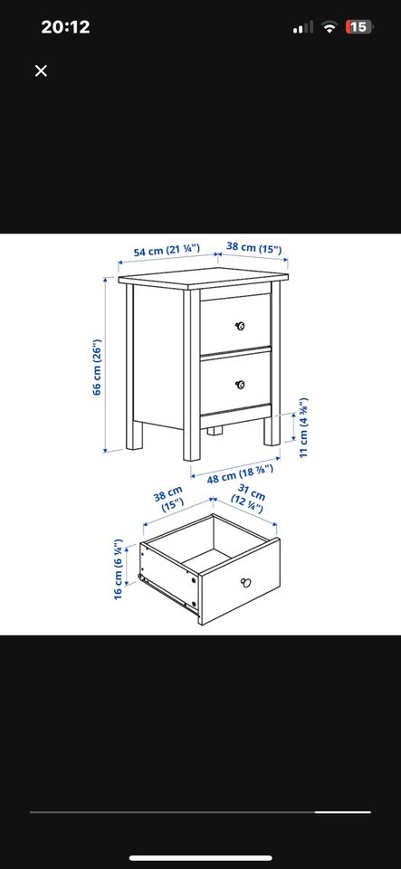 Ikea HEMNES Nachttisch 2x in Köln