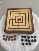 Spielebox aus Holz Mühle, Dame, Backgammon antik Baden-Württemberg - Weingarten Vorschau