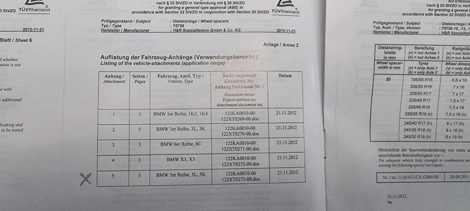 H&R 5x120 Spurverbreiterung-Spurplatten-Distanzscheiben für BMW in Ludwigshafen