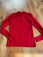 Pullover von Orsay in rot mit Spitzenärmel Gr. XS Sachsen - Burkhardtsdorf Vorschau