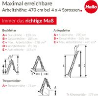 Hailo Alu Leiter 4 x 4 Stufen Niedersachsen - Wiesmoor Vorschau