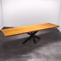 Baumstamm Esstisch 3.3m x 0.92m Nachhaltig Massivholztisch aus 1 Stück Holz Bohlentisch Baumkantentisch Baumstammkanten Wohnzimmertisch Holztisch Design Tisch Stahlbeine Edelstahl Tischbeine Nordrhein-Westfalen - Ochtrup Vorschau