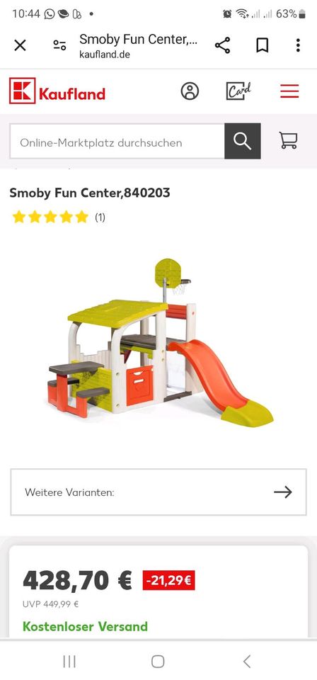 Smoby fun Center Kinder gartenhaus mit rutsche in Hagen