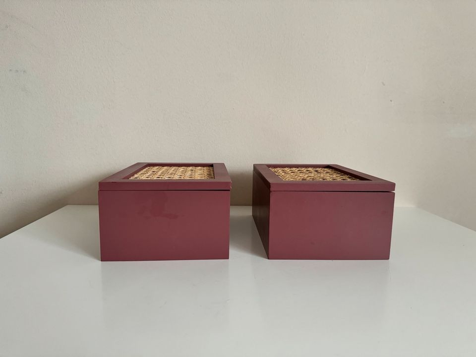 ✨ LIVING AT HOME Box Kästchen ✨ Rattan •Wiener Geflecht • Mauve in Köln