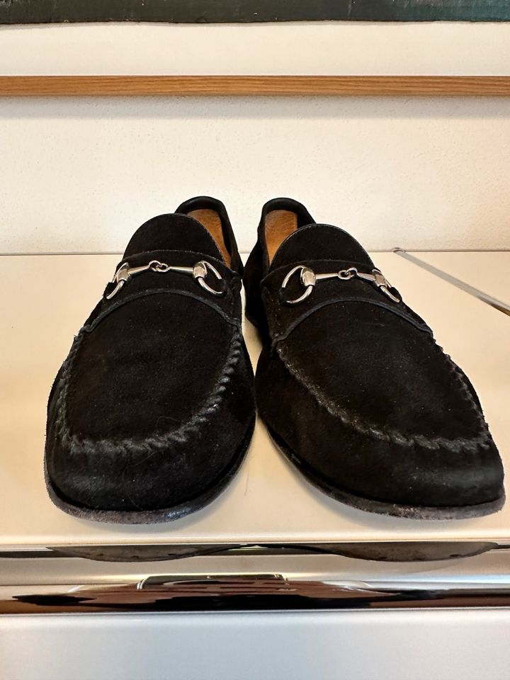 Original Gucci Loafer Horsebit schwarz Wildleder Gr. 41,5 in Ingolstadt