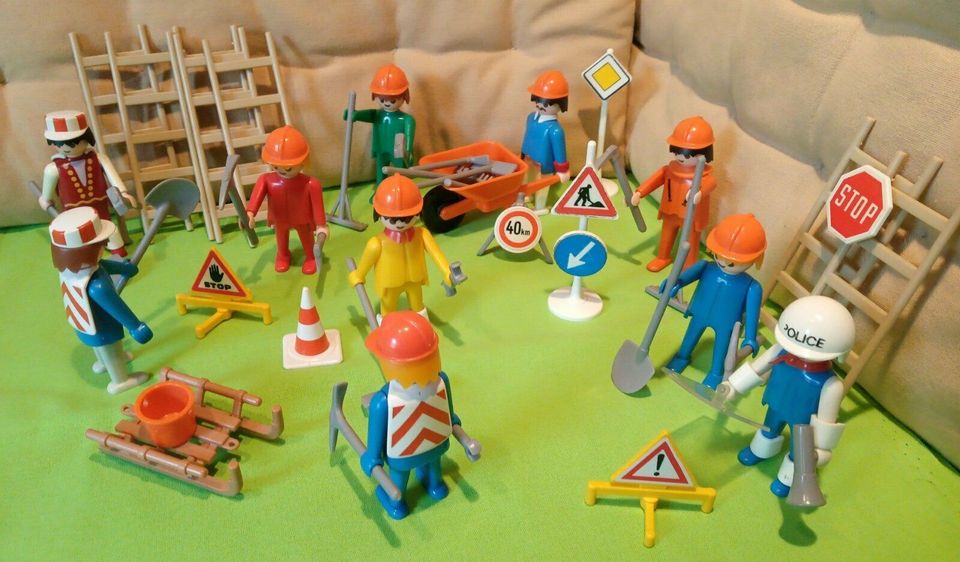 Playmobil Bauarbeiter mit Schubkarre und Zubehör 70er Jahre Retro in Ismaning